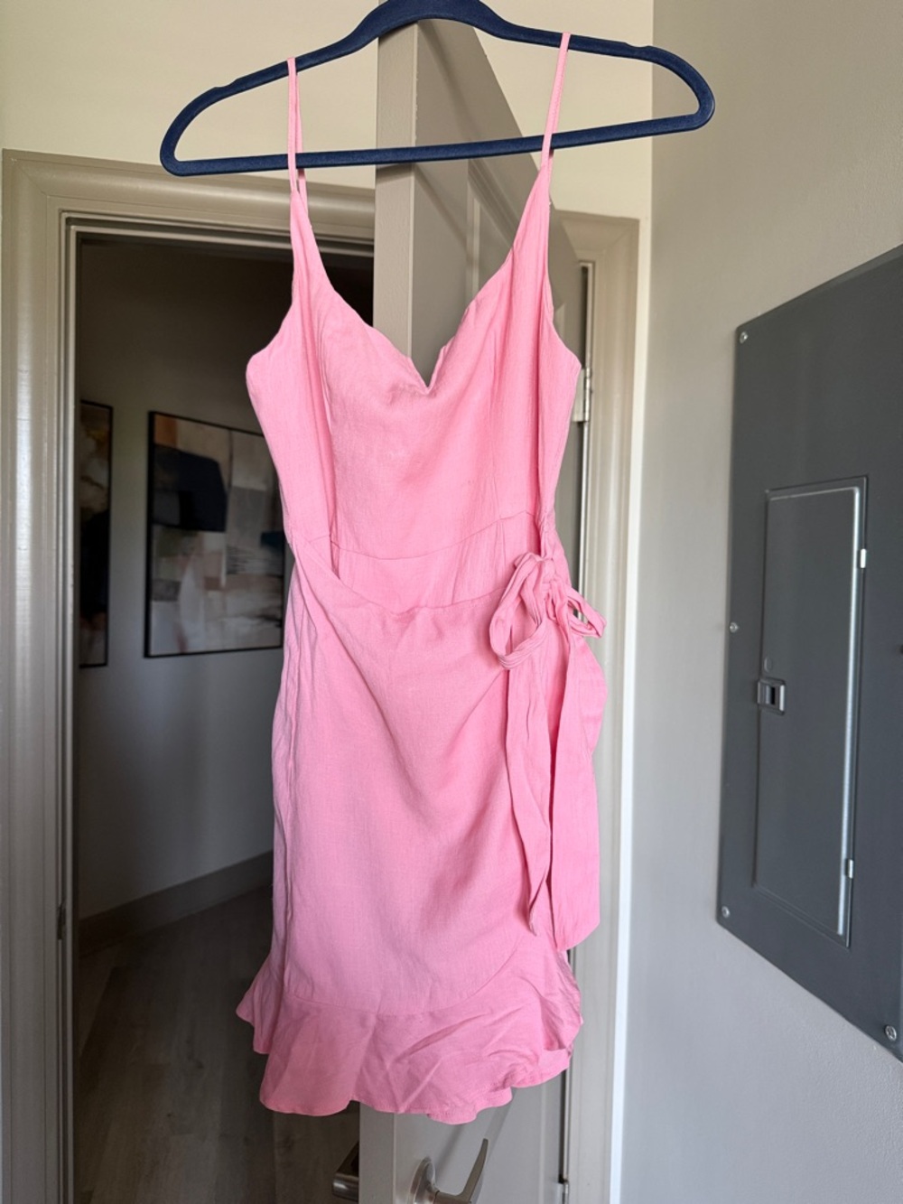 Hello Molly Coral Pink Cami Romper with Tie Waist